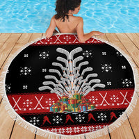 Hockey Is Back Christmas Beach Blanket Xmas Holiday Patterns - Wonder Print Shop