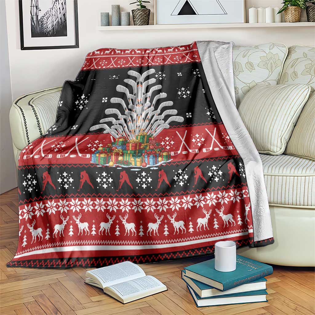 Hockey Is Back Christmas Blanket Xmas Holiday Patterns - Wonder Print Shop