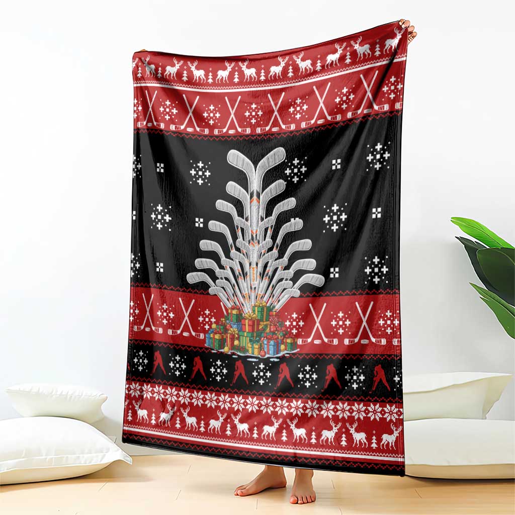Hockey Is Back Christmas Blanket Xmas Holiday Patterns - Wonder Print Shop