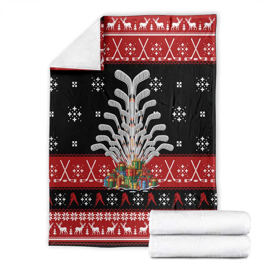 Hockey Is Back Christmas Blanket Xmas Holiday Patterns - Wonder Print Shop
