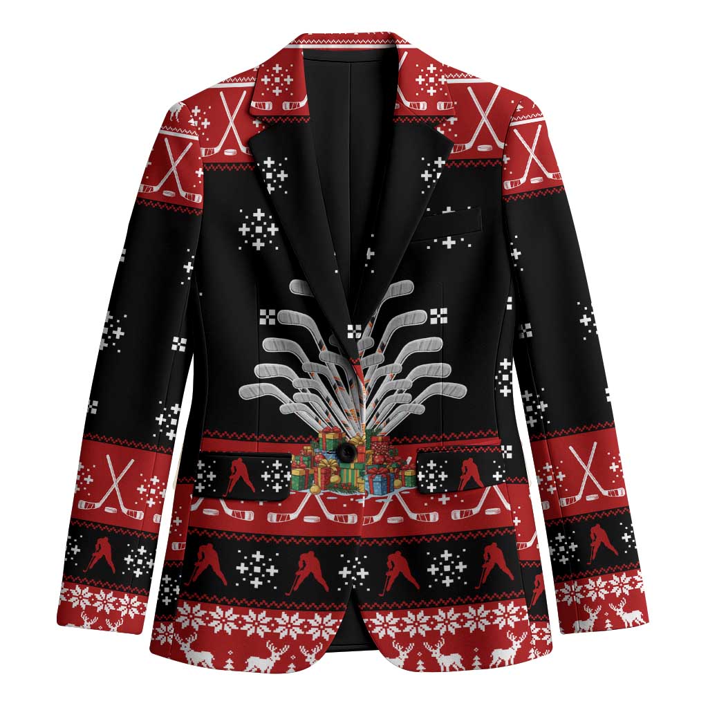 Hockey Is Back Christmas Blazer Xmas Holiday Patterns - Wonder Print Shop
