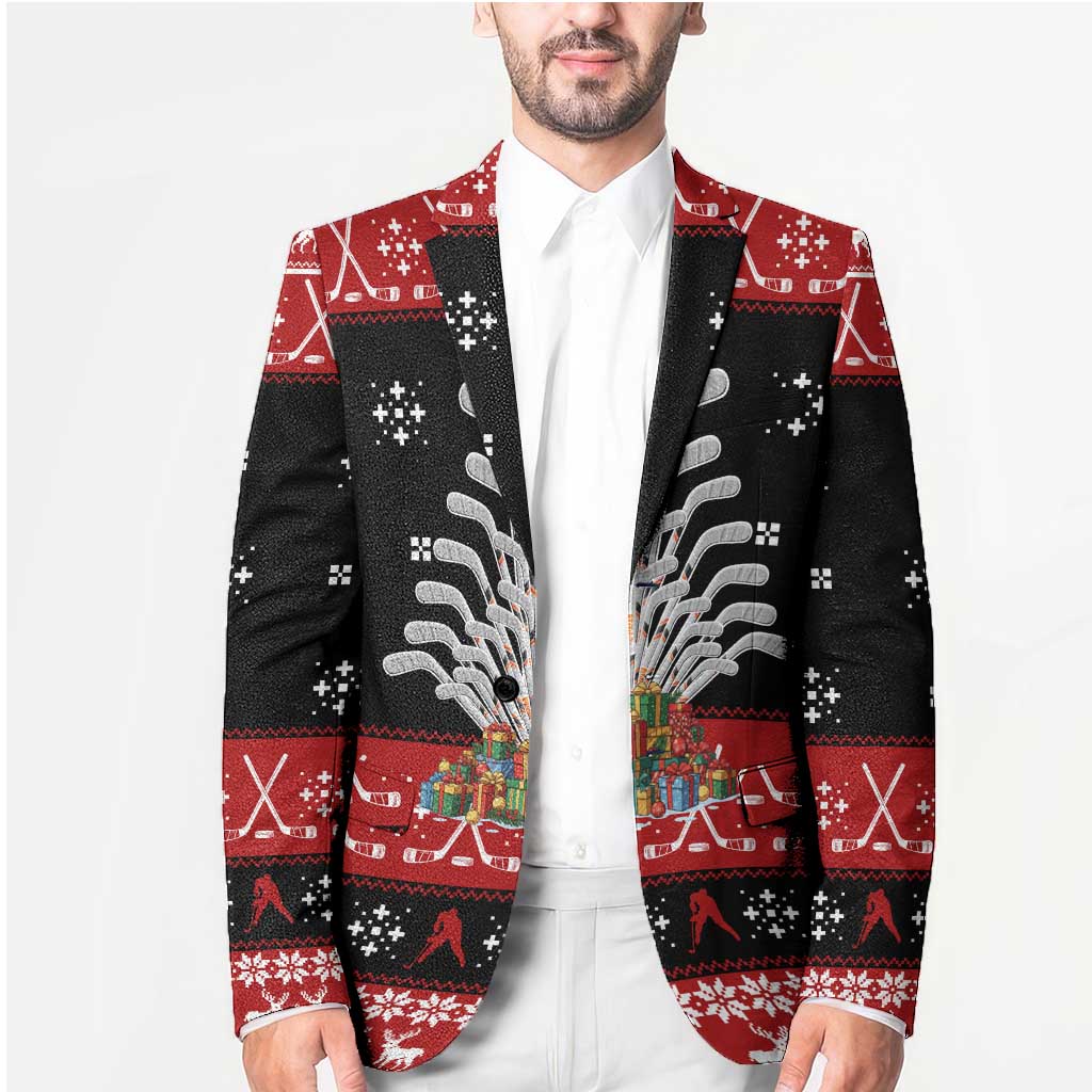 Hockey Is Back Christmas Blazer Xmas Holiday Patterns - Wonder Print Shop