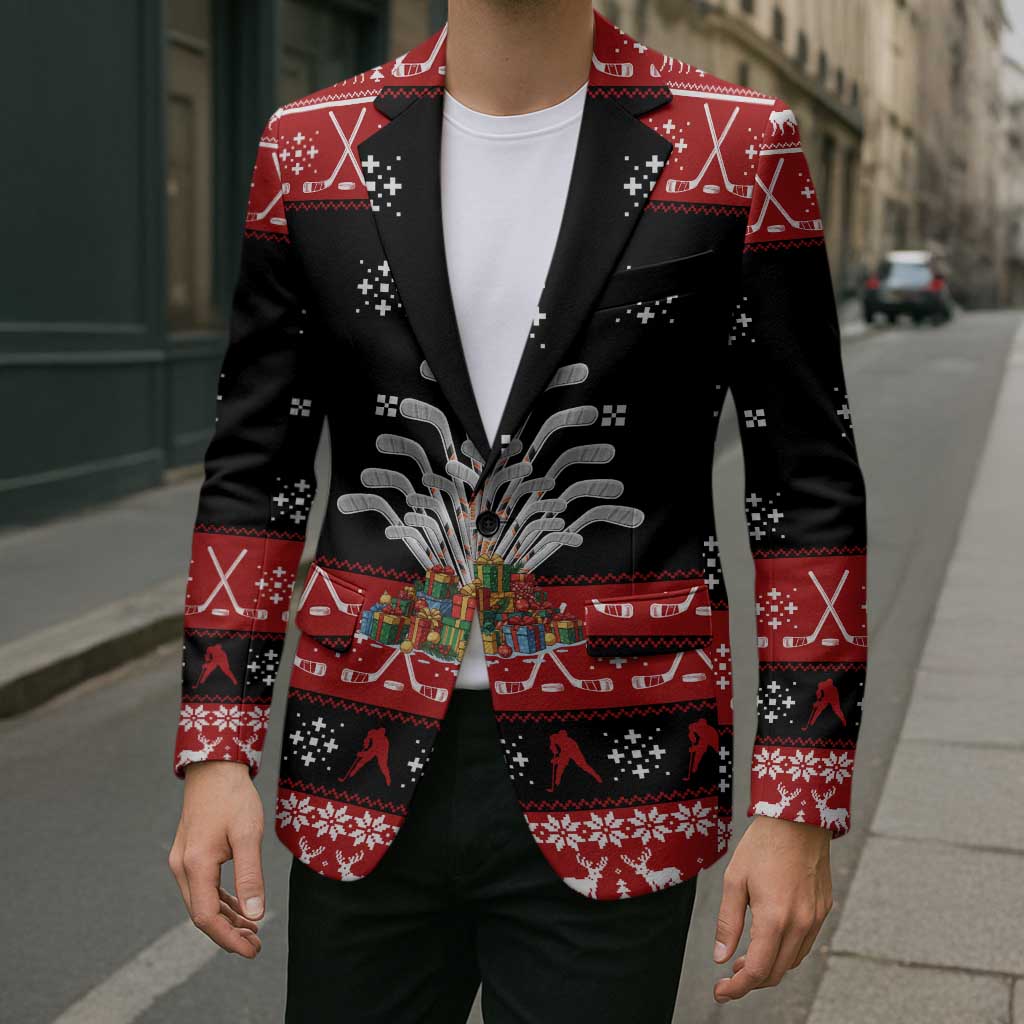 Hockey Is Back Christmas Blazer Xmas Holiday Patterns - Wonder Print Shop