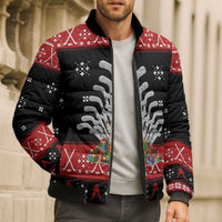 Hockey Is Back Christmas Bomber Puffer Jacket Xmas Holiday Patterns - Wonder Print Shop