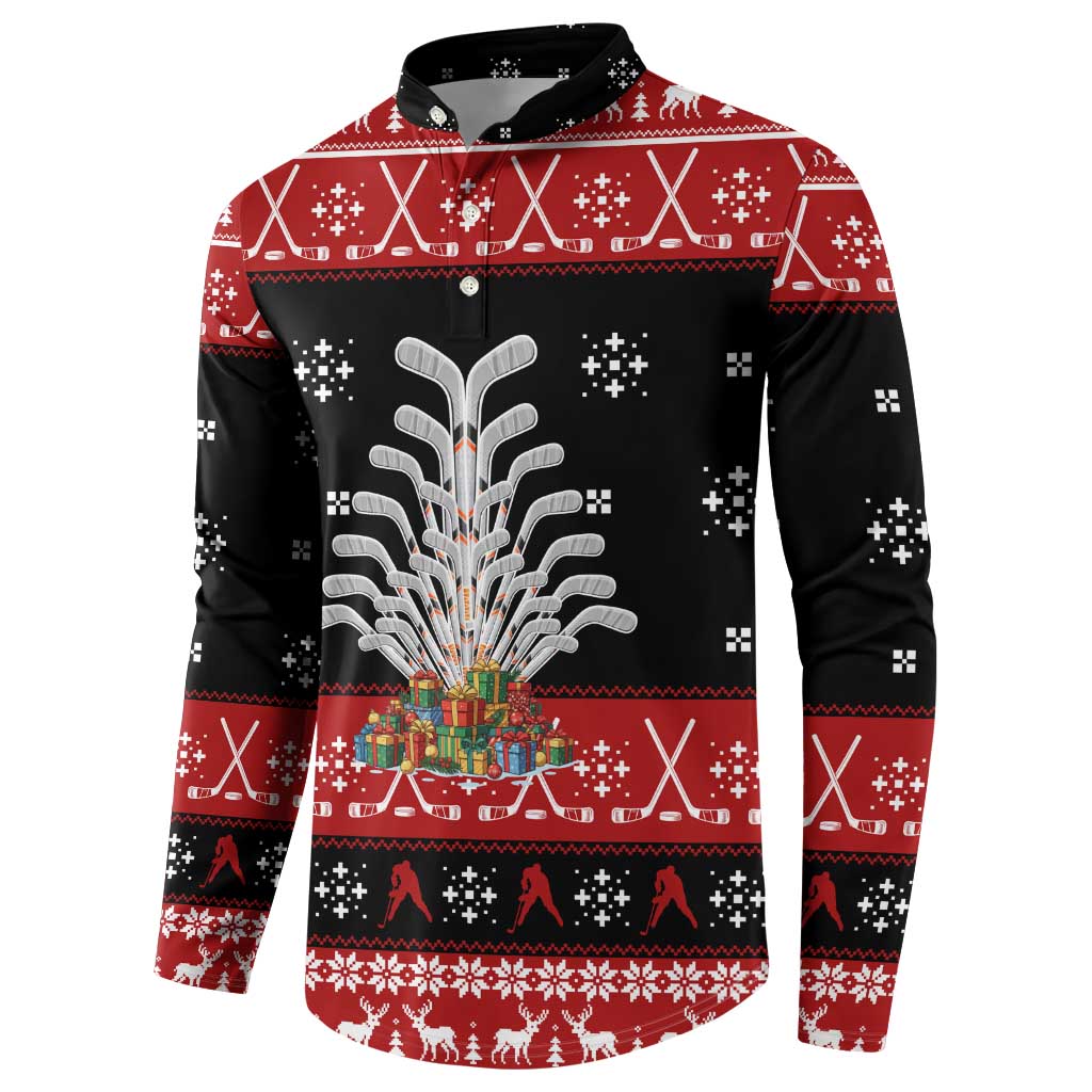 Hockey Is Back Christmas Button Sweatshirt Xmas Holiday Patterns - Wonder Print Shop