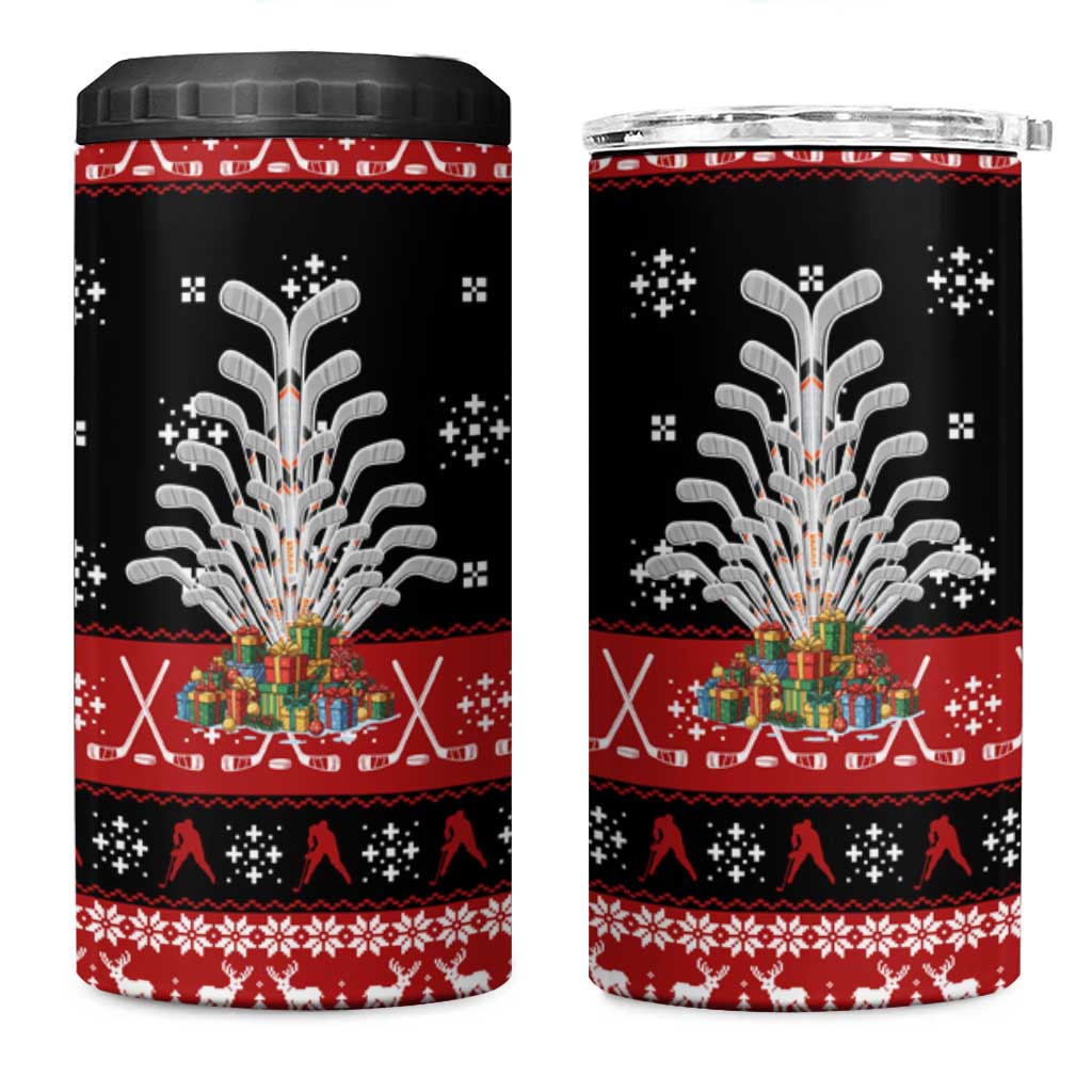 Hockey Is Back Christmas 4 in 1 Can Cooler Tumbler Xmas Holiday Patterns - Wonder Print Shop