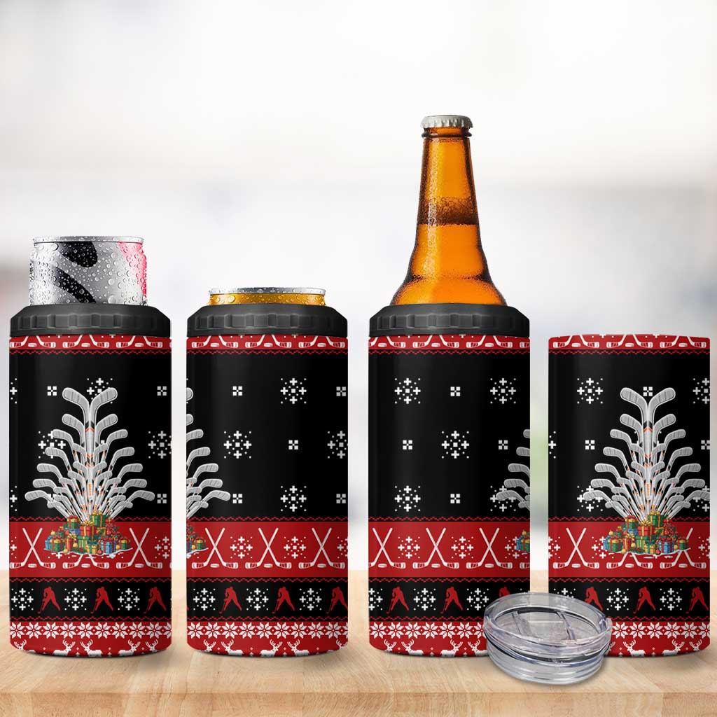 Hockey Is Back Christmas 4 in 1 Can Cooler Tumbler Xmas Holiday Patterns - Wonder Print Shop