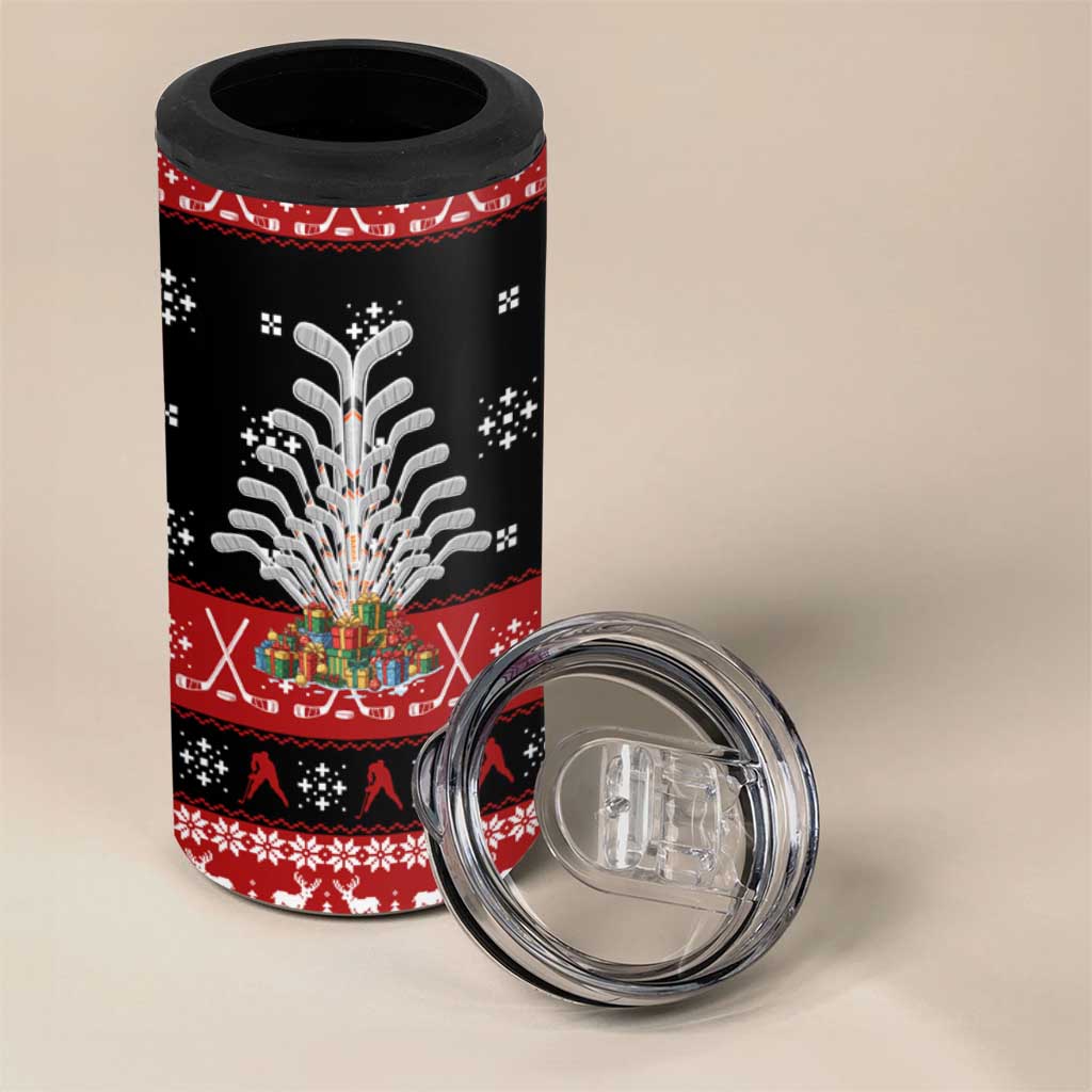 Hockey Is Back Christmas 4 in 1 Can Cooler Tumbler Xmas Holiday Patterns - Wonder Print Shop