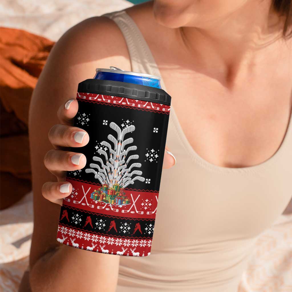 Hockey Is Back Christmas 4 in 1 Can Cooler Tumbler Xmas Holiday Patterns - Wonder Print Shop