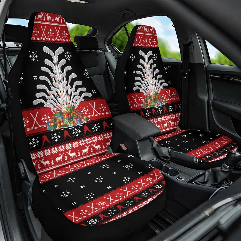 Hockey Is Back Christmas Car Seat Cover Xmas Holiday Patterns - Wonder Print Shop