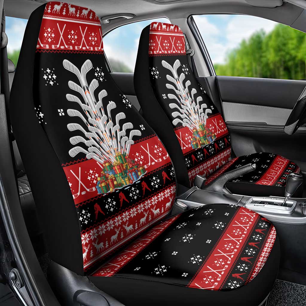 Hockey Is Back Christmas Car Seat Cover Xmas Holiday Patterns - Wonder Print Shop