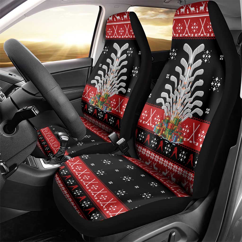 Hockey Is Back Christmas Car Seat Cover Xmas Holiday Patterns - Wonder Print Shop