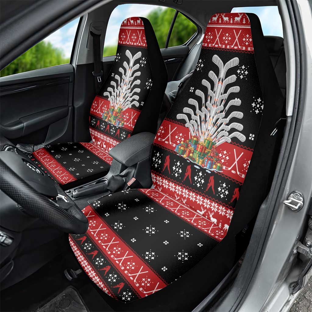 Hockey Is Back Christmas Car Seat Cover Xmas Holiday Patterns - Wonder Print Shop
