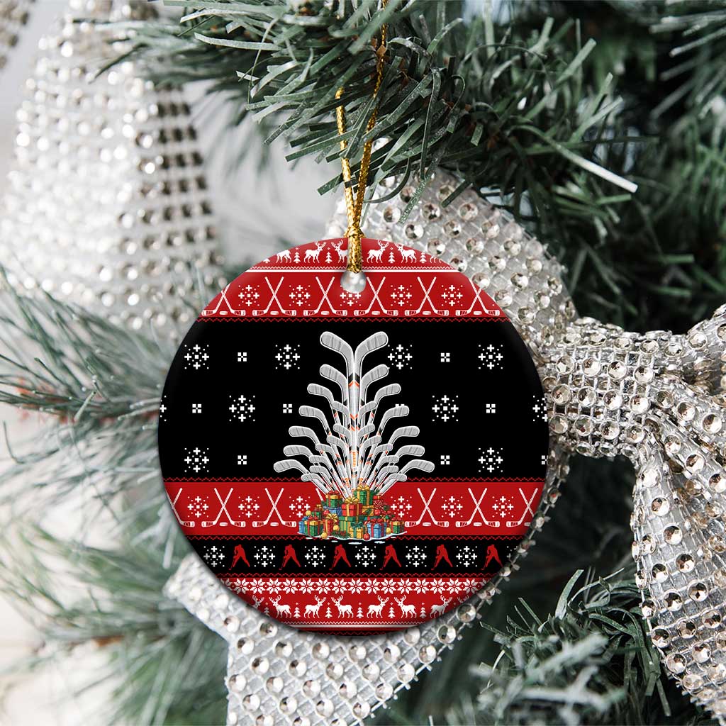 Hockey Is Back Christmas Ceramic Ornament Xmas Holiday Patterns - Wonder Print Shop