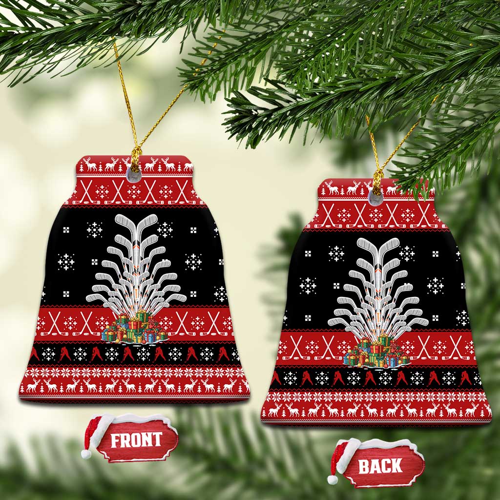 Hockey Is Back Christmas Ceramic Ornament Xmas Holiday Patterns - Wonder Print Shop