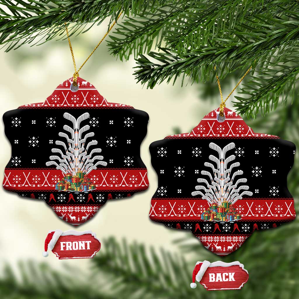 Hockey Is Back Christmas Ceramic Ornament Xmas Holiday Patterns - Wonder Print Shop