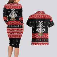 Hockey Is Back Christmas Couples Matching Long Sleeve Bodycon Dress and Hawaiian Shirt Xmas Holiday Patterns - Wonder Print Shop
