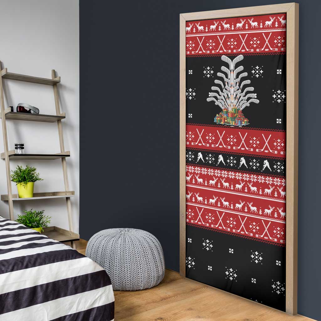 Hockey Is Back Christmas Door Cover Xmas Holiday Patterns - Wonder Print Shop