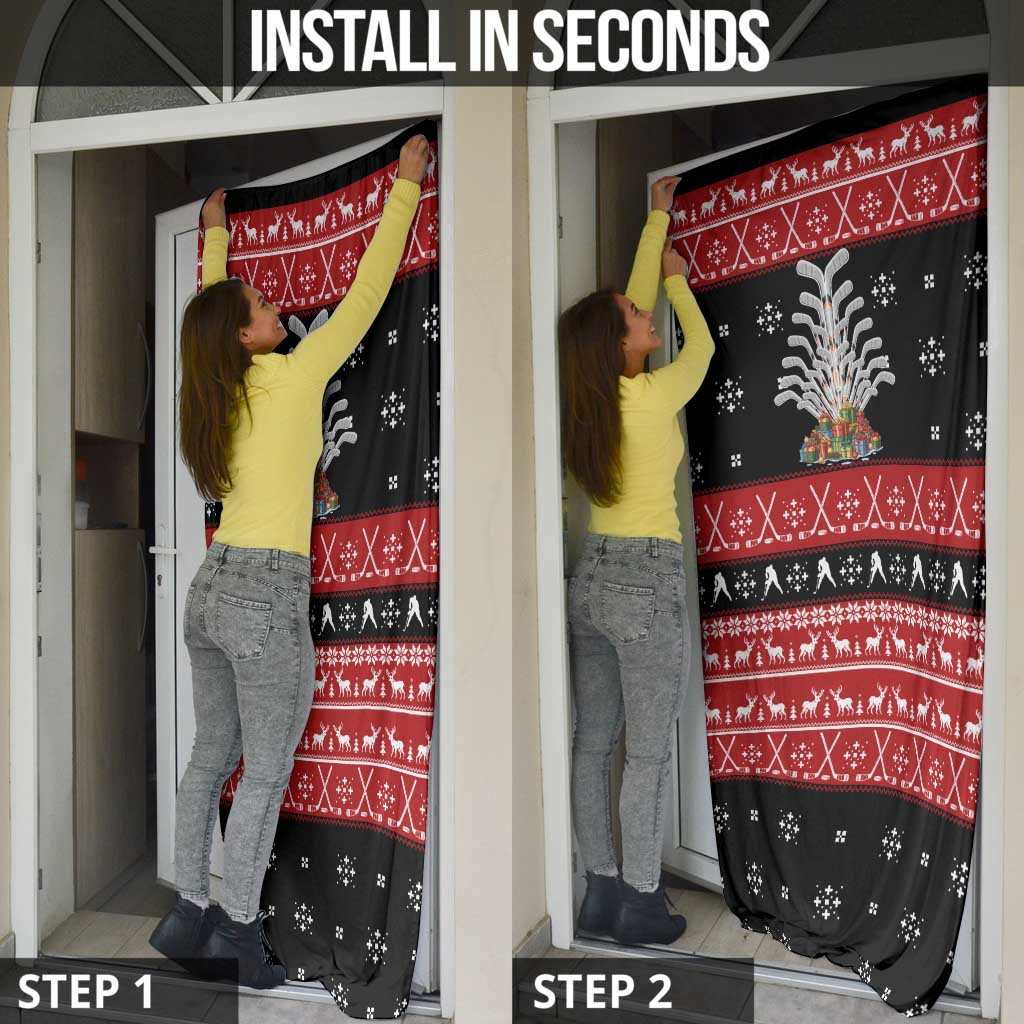 Hockey Is Back Christmas Door Cover Xmas Holiday Patterns - Wonder Print Shop