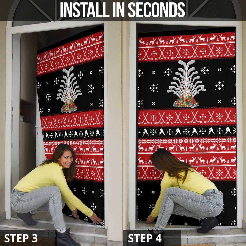 Hockey Is Back Christmas Door Cover Xmas Holiday Patterns - Wonder Print Shop
