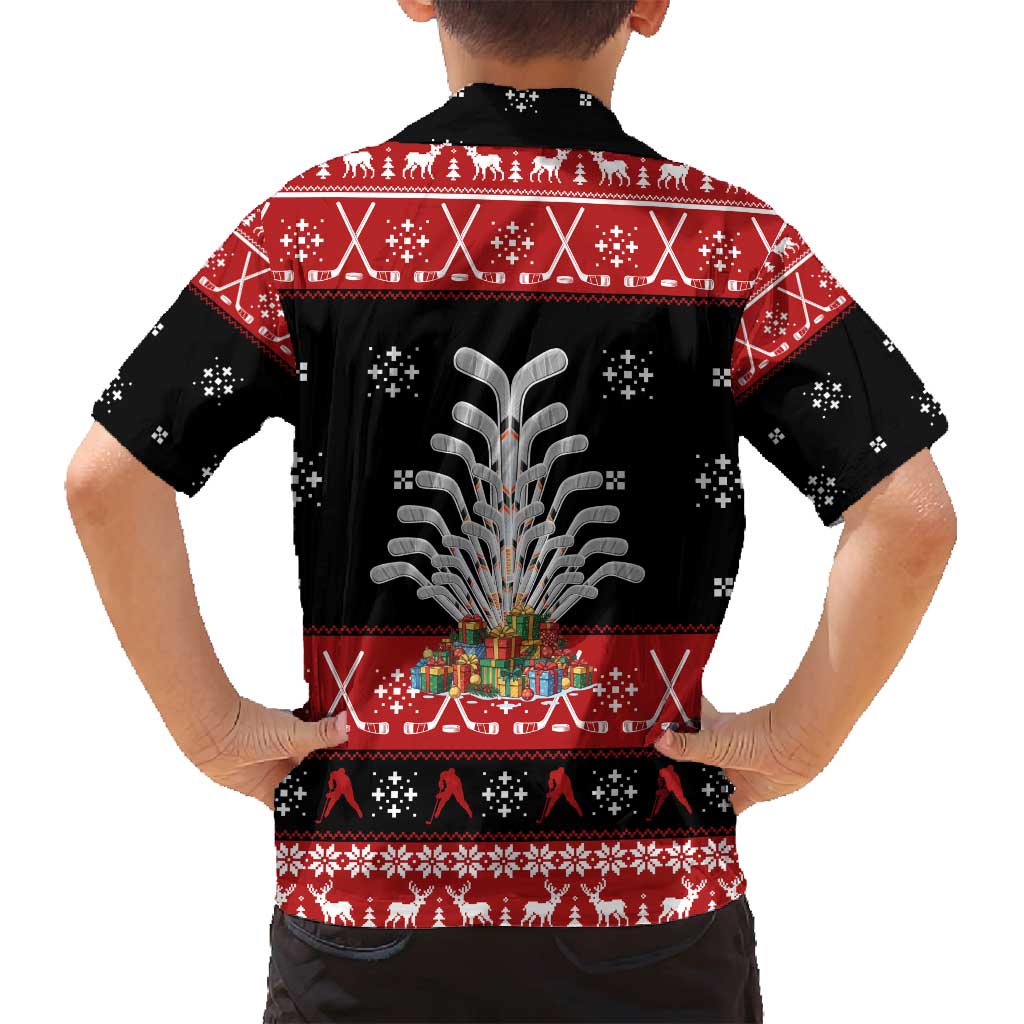 Hockey Is Back Christmas Family Matching Long Sleeve Bodycon Dress and Hawaiian Shirt Xmas Holiday Patterns - Wonder Print Shop