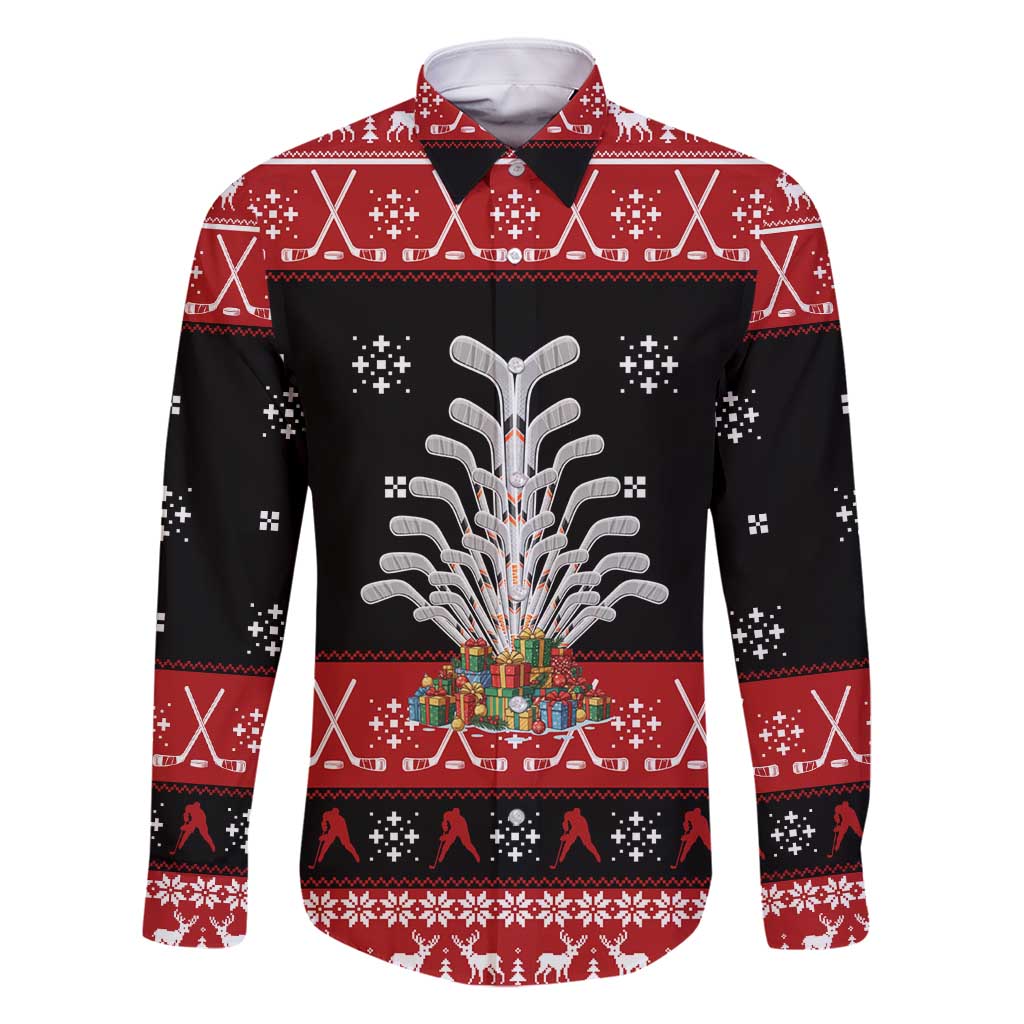 Hockey Is Back Christmas Family Matching Long Sleeve Bodycon Dress and Hawaiian Shirt Xmas Holiday Patterns - Wonder Print Shop
