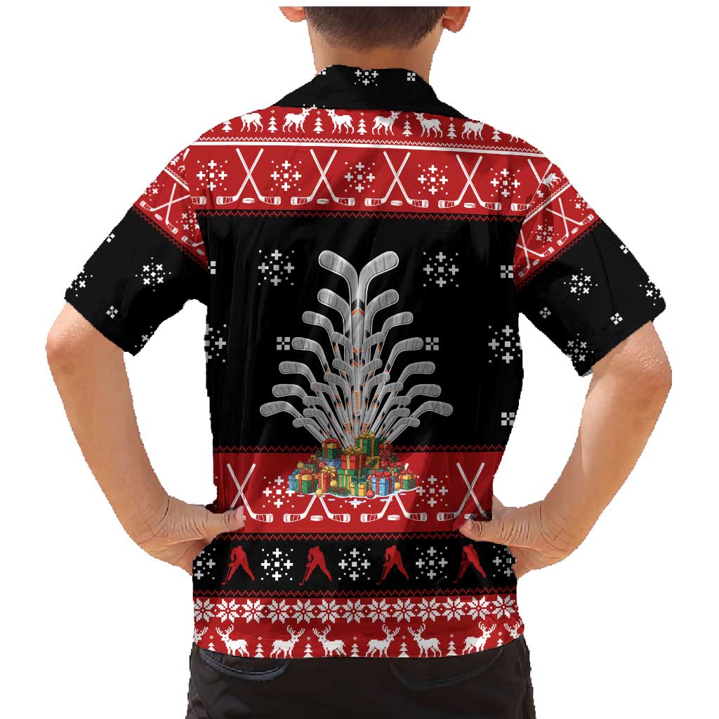 Hockey Is Back Christmas Family Matching Mermaid Dress and Hawaiian Shirt Xmas Holiday Patterns - Wonder Print Shop