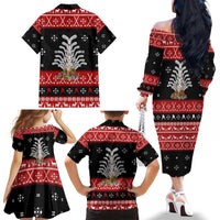 Hockey Is Back Christmas Family Matching Off The Shoulder Long Sleeve Dress and Hawaiian Shirt Xmas Holiday Patterns - Wonder Print Shop