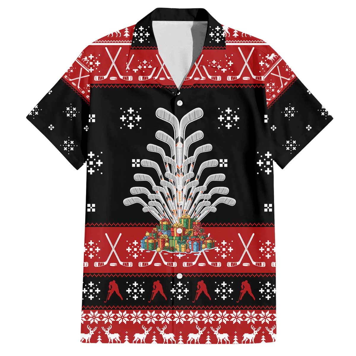 Hockey Is Back Christmas Family Matching Off The Shoulder Long Sleeve Dress and Hawaiian Shirt Xmas Holiday Patterns - Wonder Print Shop