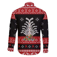 Hockey Is Back Christmas Family Matching Off The Shoulder Long Sleeve Dress and Hawaiian Shirt Xmas Holiday Patterns - Wonder Print Shop