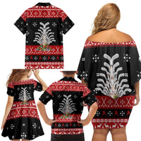 Hockey Is Back Christmas Family Matching Off Shoulder Short Dress and Hawaiian Shirt Xmas Holiday Patterns - Wonder Print Shop