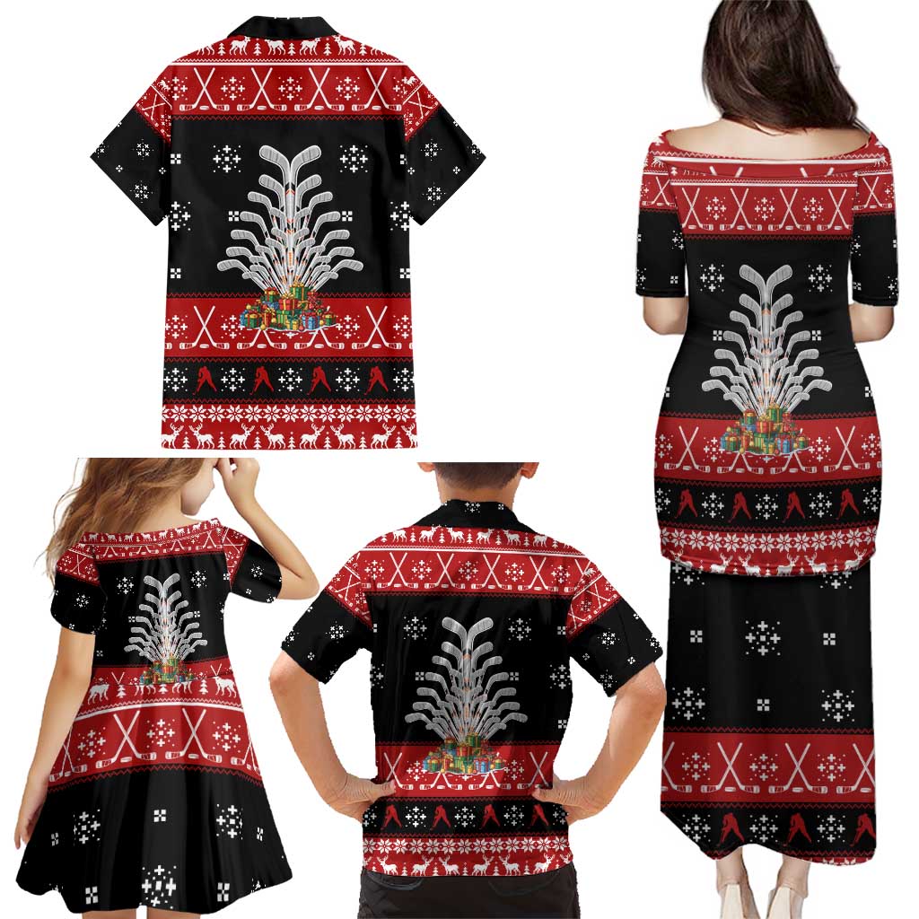 Hockey Is Back Christmas Family Matching Puletasi and Hawaiian Shirt Xmas Holiday Patterns - Wonder Print Shop