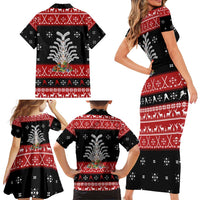 Hockey Is Back Christmas Family Matching Short Sleeve Bodycon Dress and Hawaiian Shirt Xmas Holiday Patterns - Wonder Print Shop