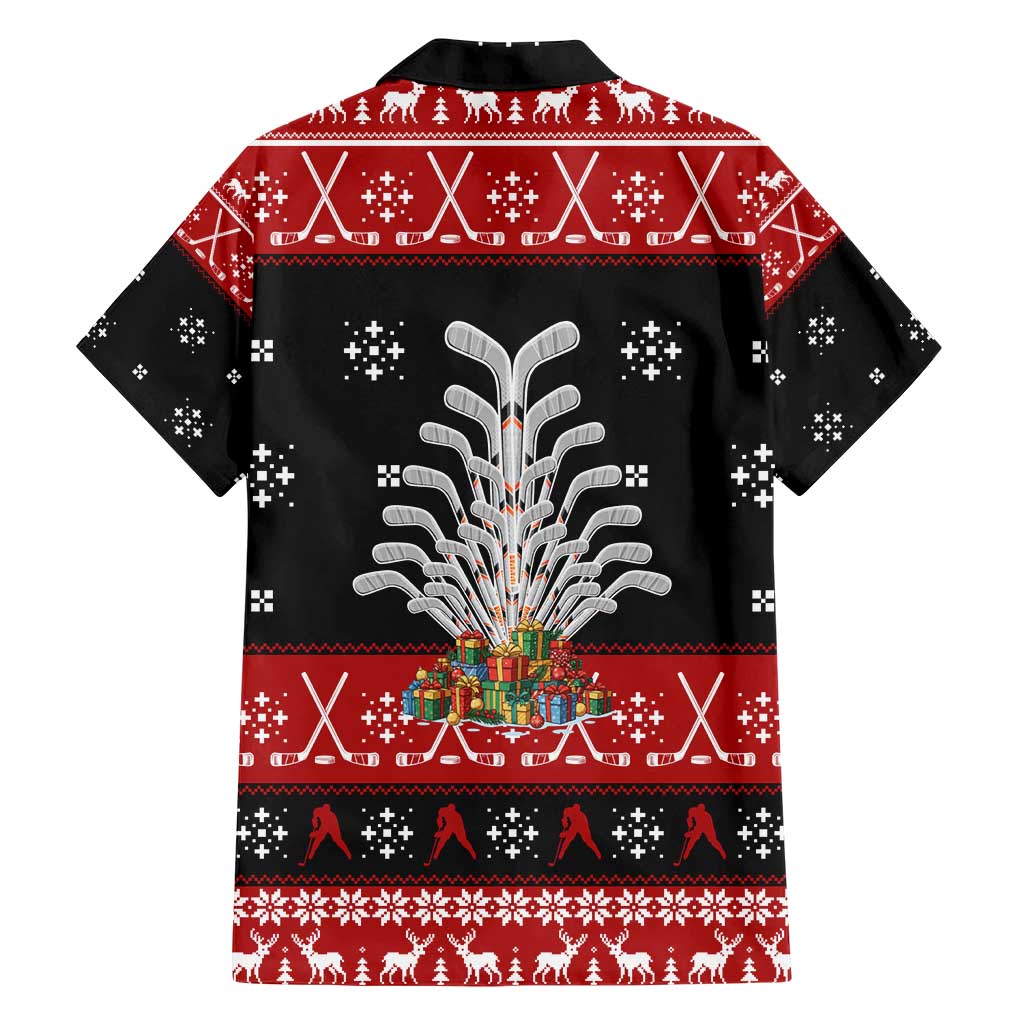 Hockey Is Back Christmas Family Matching Short Sleeve Bodycon Dress and Hawaiian Shirt Xmas Holiday Patterns - Wonder Print Shop