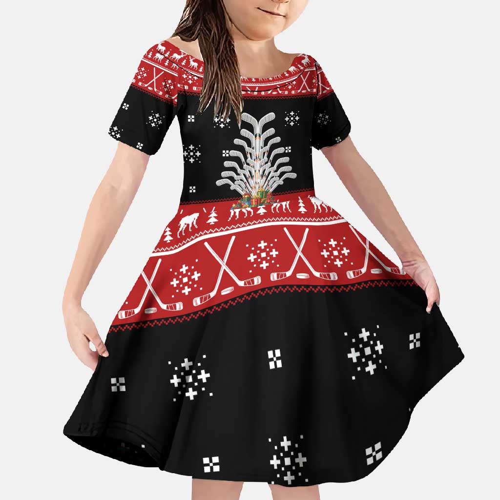 Hockey Is Back Christmas Family Matching Summer Maxi Dress and Hawaiian Shirt Xmas Holiday Patterns - Wonder Print Shop