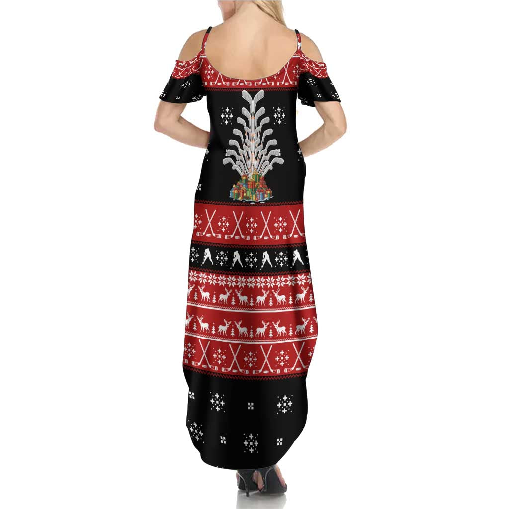 Hockey Is Back Christmas Family Matching Summer Maxi Dress and Hawaiian Shirt Xmas Holiday Patterns - Wonder Print Shop