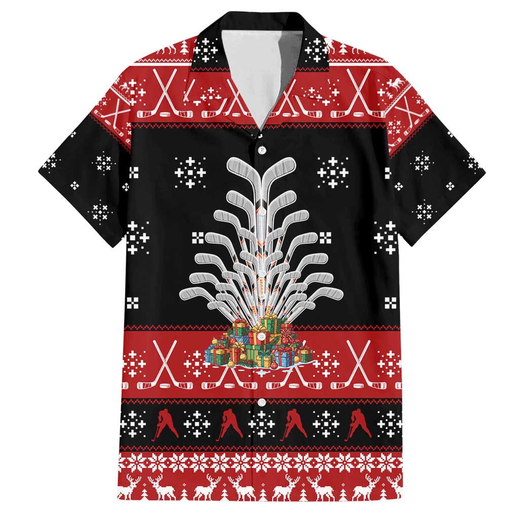 Hockey Is Back Christmas Family Matching Tank Maxi Dress and Hawaiian Shirt Xmas Holiday Patterns - Wonder Print Shop
