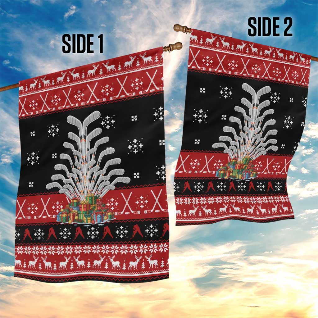Hockey Is Back Christmas Garden Flag Xmas Holiday Patterns - Wonder Print Shop