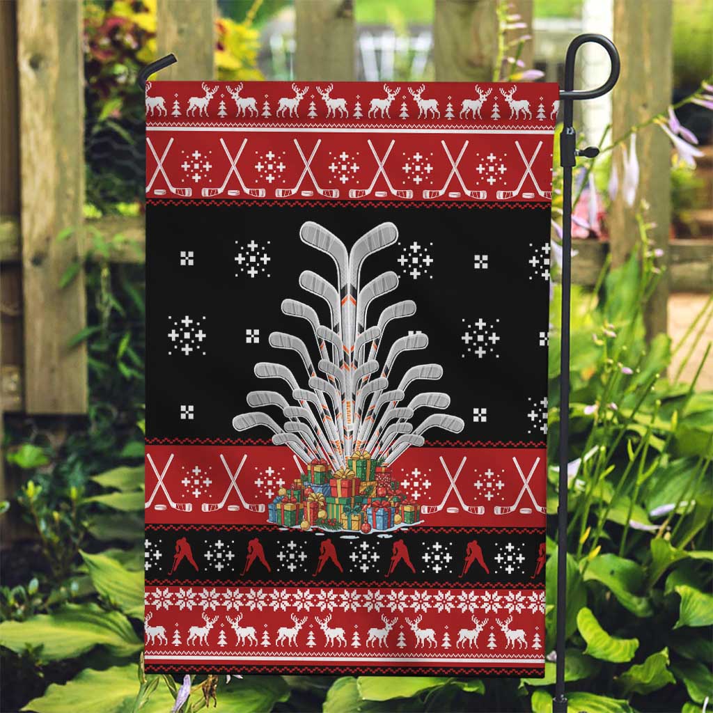 Hockey Is Back Christmas Garden Flag Xmas Holiday Patterns - Wonder Print Shop