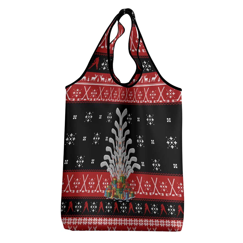 Hockey Is Back Christmas Grocery Bag Xmas Holiday Patterns - Wonder Print Shop