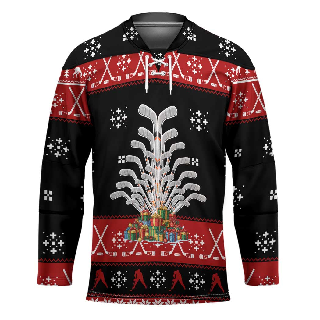 Hockey Is Back Christmas Hockey Jersey Xmas Holiday Patterns - Wonder Print Shop