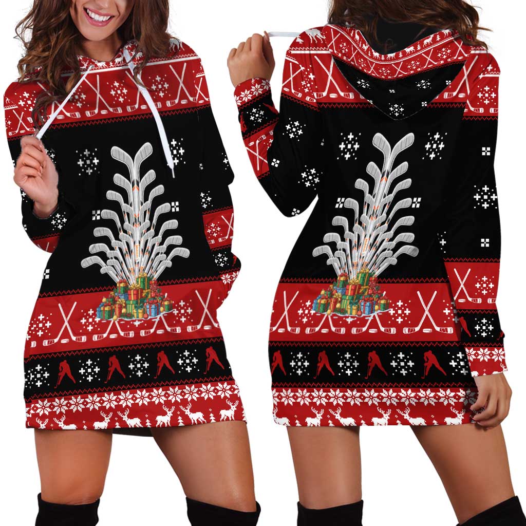 Hockey Is Back Christmas Hoodie Dress Xmas Holiday Patterns - Wonder Print Shop