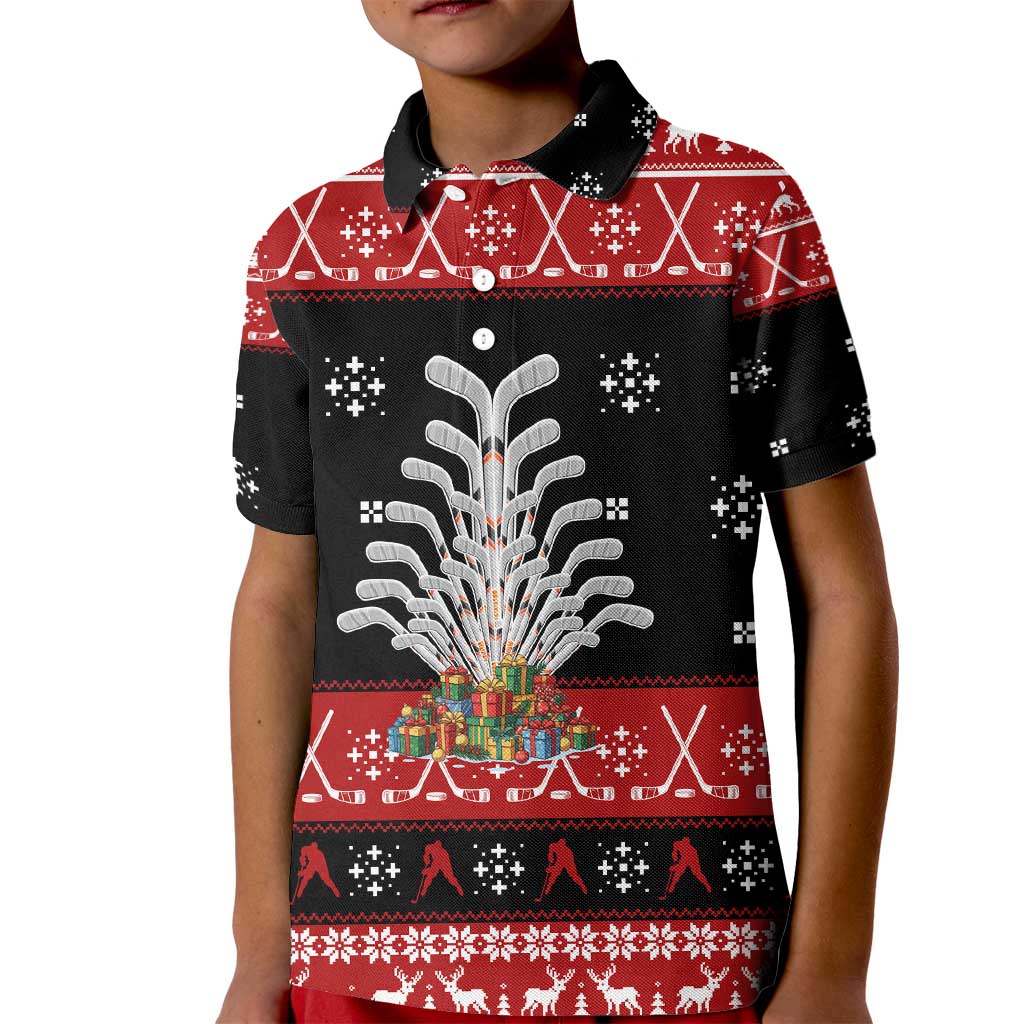 Hockey Is Back Christmas Kid Polo Shirt Xmas Holiday Patterns - Wonder Print Shop