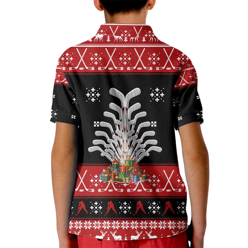 Hockey Is Back Christmas Kid Polo Shirt Xmas Holiday Patterns - Wonder Print Shop