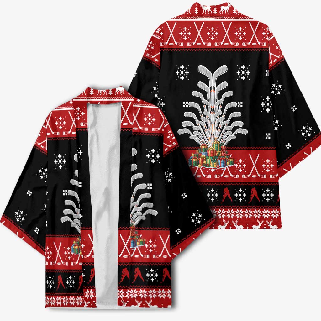 Hockey Is Back Christmas Kimono Xmas Holiday Patterns - Wonder Print Shop