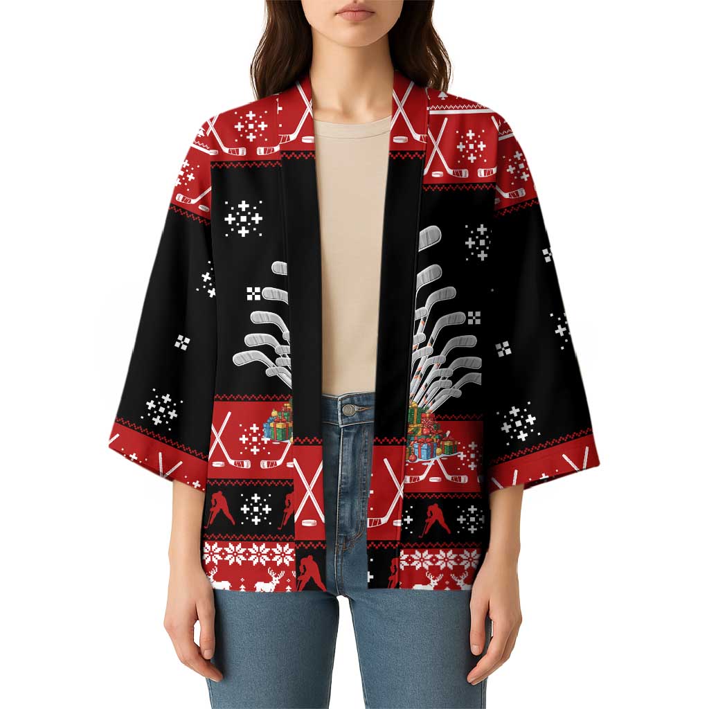 Hockey Is Back Christmas Kimono Xmas Holiday Patterns - Wonder Print Shop