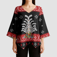 Hockey Is Back Christmas Kimono Sleeve Blouse Xmas Holiday Patterns - Wonder Print Shop