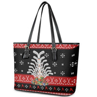 Hockey Is Back Christmas Leather Tote Bag Xmas Holiday Patterns - Wonder Print Shop