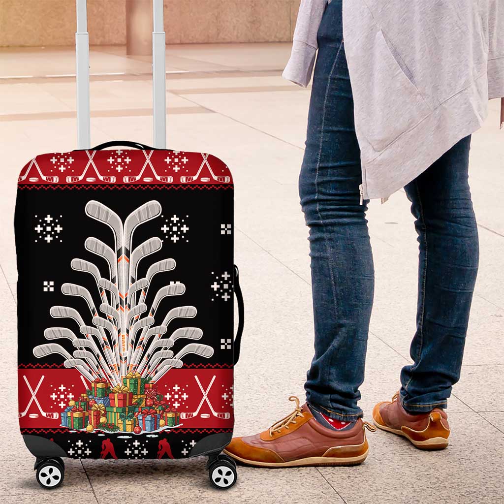 Hockey Is Back Christmas Luggage Cover Xmas Holiday Patterns - Wonder Print Shop