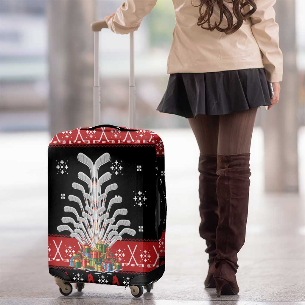 Hockey Is Back Christmas Luggage Cover Xmas Holiday Patterns - Wonder Print Shop